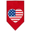 Unconditional Love American Flag Heart Screen Print Bandana Red Large UN920615